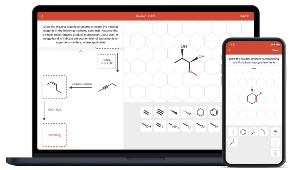 AktivGrid drawing tool for organic chemistry learning