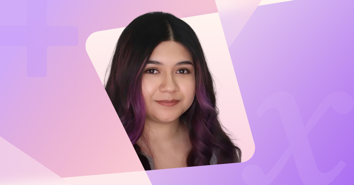 Image of Daniela Salgado on a pink and purple background