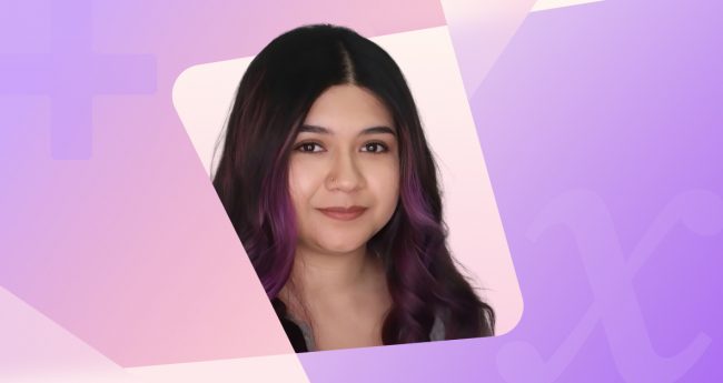 Image of Daniela Salgado on a pink and purple background